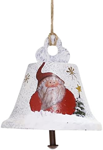 חג המולד מצויר ברזל מחושל מצויר ביד זקן איש שלג פעמון פעמון עץ חג המולד תליון עמוד עמוד מרפסת קדמית