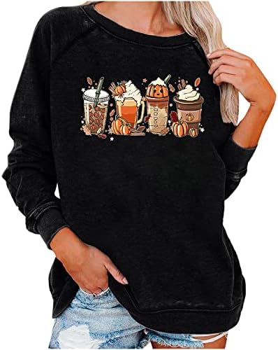 Narhbrg מבורך סווטשירטים לנשים חג ההודיה פלוס חולצה בגודל שרוולים ארוכים מזדמנים חולצות חגים בסיסי נוח