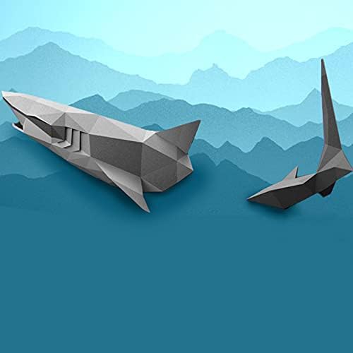 WLL-DP 3D כריש אישי דגם נייר דיו נייר צעצוע נייר קיר גיאומטרי קישוט נייר פסל נייר מלאכת נייר בעבודת