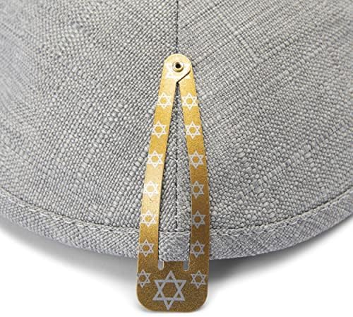 פשתן אלגנטי של ג ' ל כיפה אפור בהיר כיפה יארמולקה יהודית יאמאקה כיפה ישראל כובע 17 ס מ