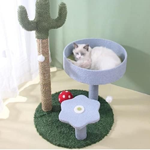 קקטוס חתול עץ חתול טיפוס מגדל יציב קטיפה מוטות חתול הודעות שריטה מערת צעצוע מקורה חתולי פעילות