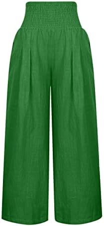 RBCULF נשים מכנסיים רצה מכנסי רגל רחבה צבע מוצק מותן גבוה