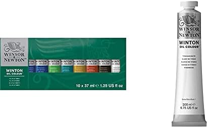 ווינסור וניוטון ווינטון צבע צבע צבע, סט בסיסי, 10 x 21 מל צינורות ומדיום מקורי של ליקוי, בקבוק 75 מל