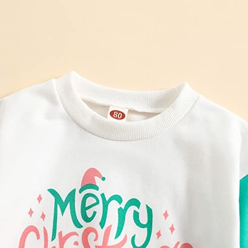פעוטות תינוקות בנות בנות חג המולד של שרוול ארוך הדפסי מכתב סוודר צמרות פעוטות גרפיות בנים