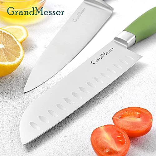 סכיני מטבח של סבתא, סכין שף בגודל 8 אינץ 'בגודל 8 אינץ' וסכין סנטוקו בגודל 7 אינץ