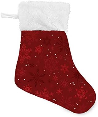 גרבי חג המולד של Alaza, פתיתי שלג אדומים קלאסיים קלאסיים קישוטי גרב קטנים מותאמים אישית לעיצוב המסיבות