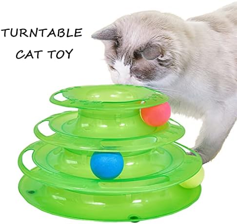 Jinyawei שלוש רמות צעצוע אינטליגנציה לחתול מצחיק מגדל חתולים פאזל סוכריות צבע טחנות טופר שעשוע צלחת