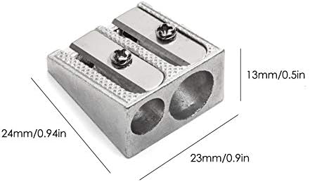 חבילה של 12, מחדד עיפרון מתכת עם 2 חורים, מדריך מקורקטון תאום מתכת מתכת כפולה בהחזה כפול חורים כפולים