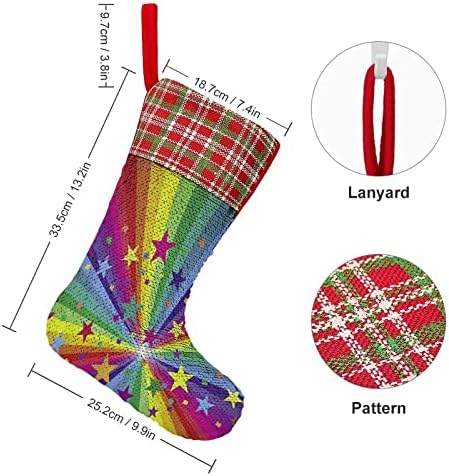 כוכבי קשת נצנצים לגרבי חג חג המולד של חג המולד צבע הפיך משתנים מלאי קסום לחג המולד עץ אח תלייה גרביים