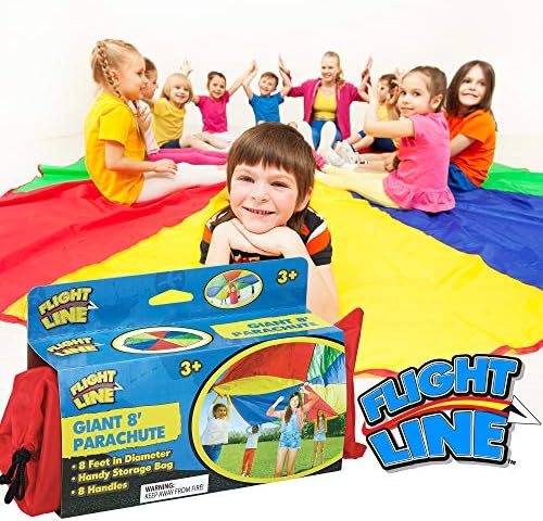 ילדים 8 רגל לשחק מצנח צעצוע עבור בנים ובנות עם 8 ידיות עבור צוות קבוצת שיתופי משחקים, גילים 3 +