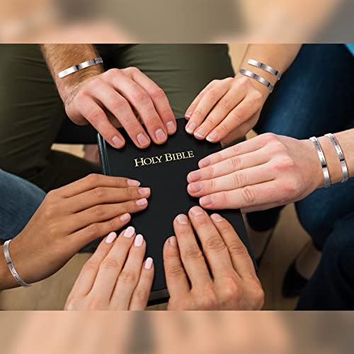 12 יחידות הנוצרי צמיד חקוק התנך פסוק תכשיטי לנשים דתי טבילת מתנות השראה הכתוב פתוח קאף צמיד אישור מתנות