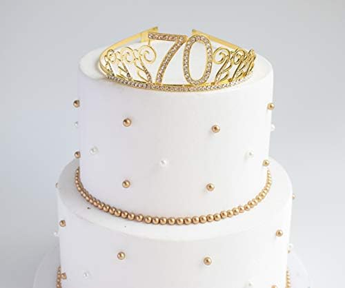 יום הולדת 70 זהב נזר ואבנט, 70 & מגבר; אבנט סאטן נצנצים נהדר וכתר יום הולדת ריינסטון קריסטל עבור ספקי