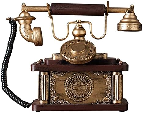 Meiiron Metal טלפון דקורטיבי, קישוט טלפון עתיק רטרו, טלפון וינטג 'חווט טלפון קבוע ברזל טלפון קווי עתיק
