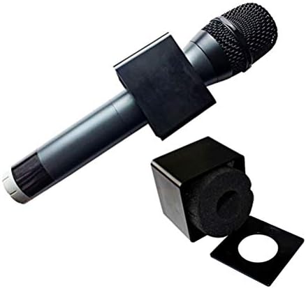 מיקרופון תחנת לוגו כף יד קוביית בצורת ראיון מיקרופון תחנת דגל מיקרופון חלקי ראיון מיקרופון סטודיו שחור
