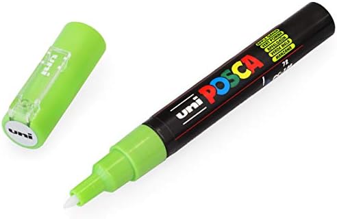 Uni posca PC -1M Stain Marker Art Pens - 0.7 ממ - Apple Green - עט יחיד