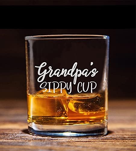 כוס ויסקי כוס קש של סבא-מתנת יום הולדת מצחיקה לאבא