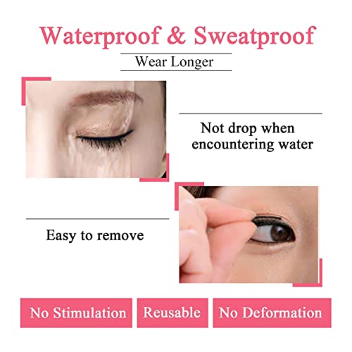 2 זוגות לשימוש חוזר עצמי דבק ריסים לא דבק או אייליינר צריך עמיד למים ריסים מראה טבעי מזויף עין ריסים