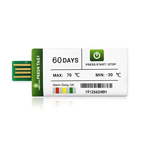 FreshLiance 500 Packpack USB טמפרטורה מקליט לוגגר 129600 נקודות דיוק גבוה כיסוי 60 יום טיול יחיד שרשרת