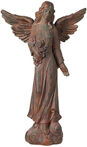 קנסינגטון היל אנגלי טיודור מלאך פסל חיצוני 41 1/2 פסל גבוה לפטיו גן פטיו מסדרון כניסה לבית מסדרון