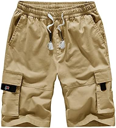 מכנסי מטען של ymosrh מכנסיים קצרים לגברים מכנסי כיס מכנסי כיס כותנה חמש נקודות סרבלים