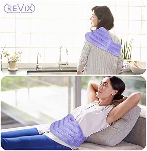Revix צוואר חימום כרית חימום מיקרוגל מחוממת עטיפה עם חום לח, וכרית חימום במיקרוגל לכאבי גב והקלה על