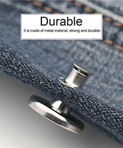 כפתור ג'ינס של Newmemo, סיכות כפתור 8 יחידות לג'ינס לחצני מיידי לחצני מתכת נשלפים מתכווננים ללא תפירה